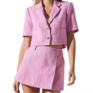 Astr the Label Jhene Pleated Skort and Blazer (Pink)